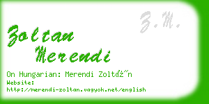 zoltan merendi business card